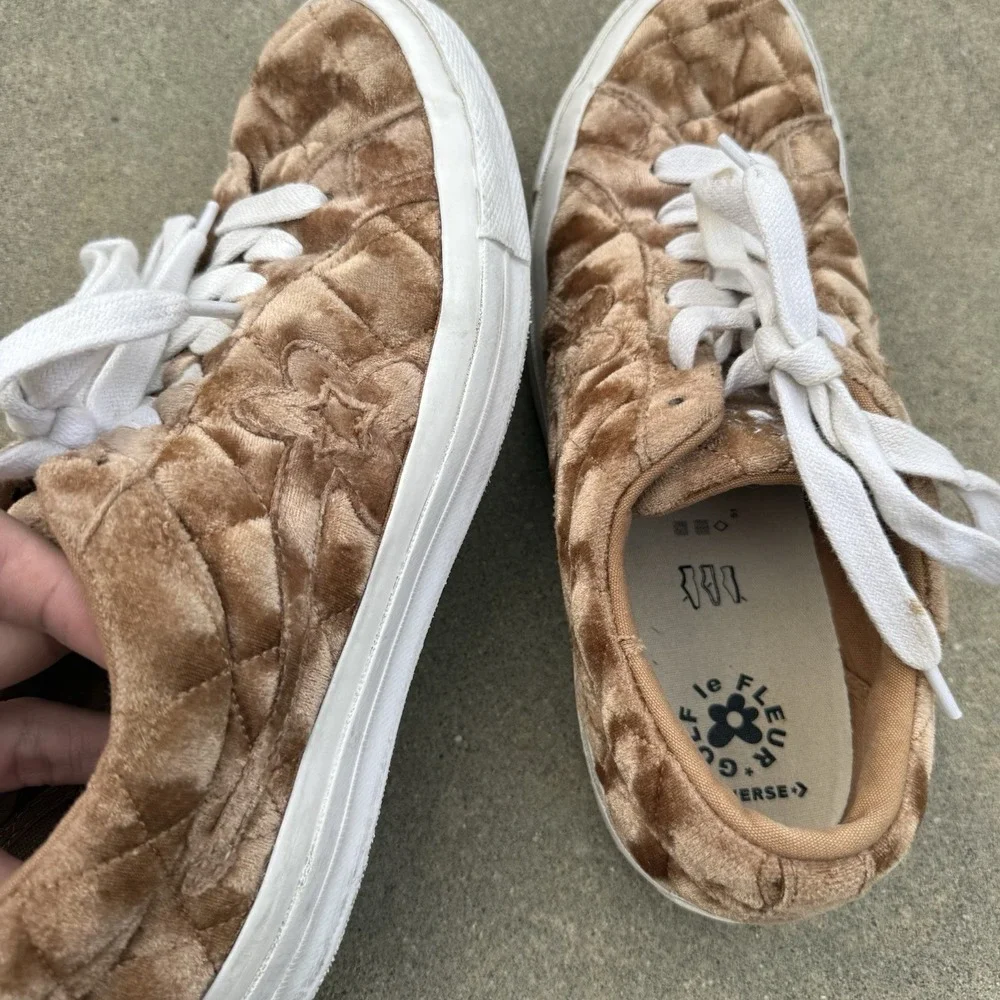 Converse Golf Le Fleur One Star Ox Velvet Sneaker Shoes Brown Suede Sz‎ M9/W11